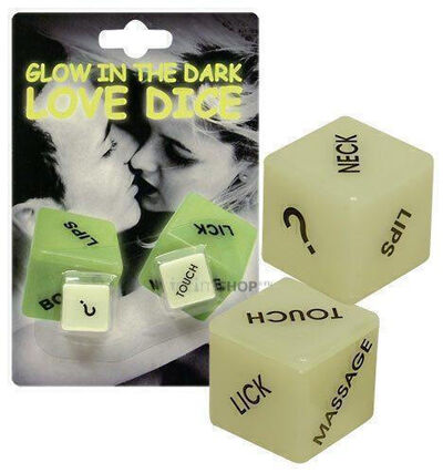 Сувенирные кубики для любовных игр Glow-in-the-dark, 2 кубика Orion 