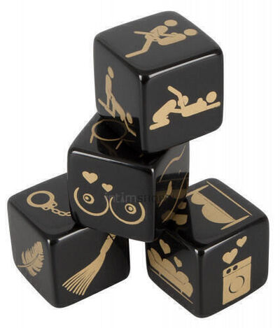 Кубики для любовных игр Dice Set Pack, 4 кубика, черный Orion 