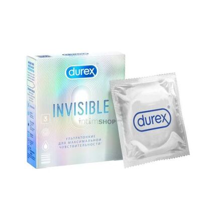 Презервативы Durex Invisible ультратонкие, 3 шт (Бесцветный) 