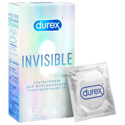 Презервативы Durex Invisible ультратонкие, 12 шт (Бесцветный) 