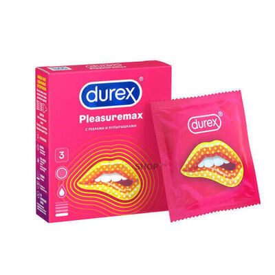 Презервативы Durex Pleasuremax рельефные, 3 шт (Бесцветный) 