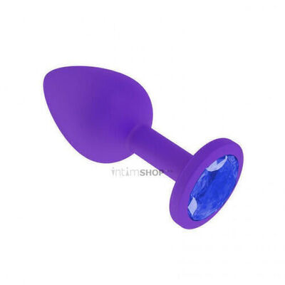 Анальная втулка Джага-Джага силиконовая, фиолетовая с синим кристаллом Джага Джага (Фиолетовый) 