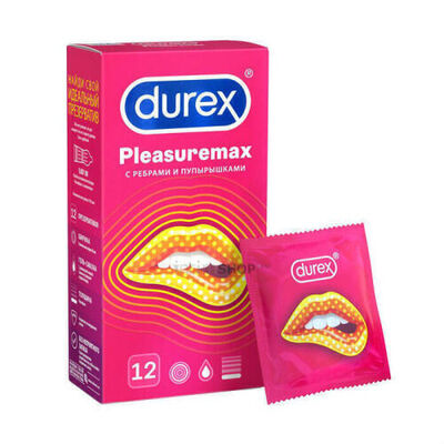 Презервативы Durex Pleasuremax рельефные, 12 шт (Бесцветный) 