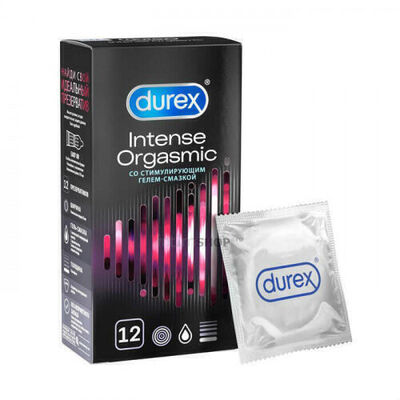 Презервативы Durex Intense Orgasmic ребристые со стимулирующей смазкой, 12 шт (Бесцветный) 