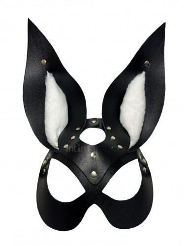 Маска-заяц с мехом БДСМ Арсенал Miss Bunny, черный BDSM Arsenal (Черный, белый) 