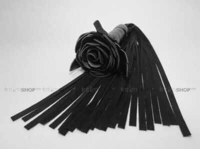 Плеть БДСМ Арсенал Чёрная Роза с замшевыми хвостами, 40 см BDSM Arsenal (Черный) 