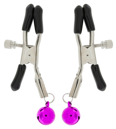Зажимы для сосков Toy Joy Nipple Teasers с колокольчиками (розовый; серебристый; черный) 