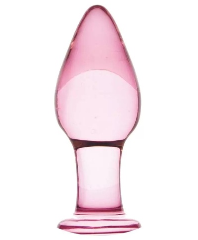 Стеклянная анально-вагинальная пробка 11 см Sexus (розовый) 