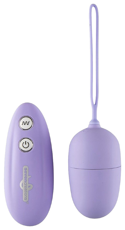 Сиреневое виброяйцо Remote Control Vibrating Egg с пультом ДУ Seven Creations (фиолетовый) 