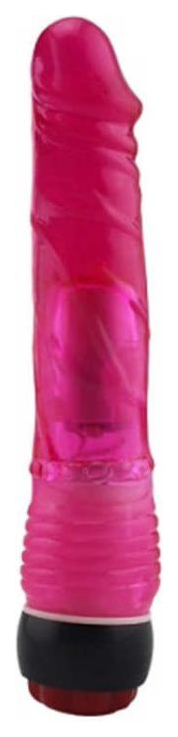 Красный вибратор-реалистик из упругого геля 21,5 см White Label 