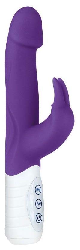 Фиолетовый вибратор с крупной головкой JUMPING BULLETS 21 см Erotic Fantasy 