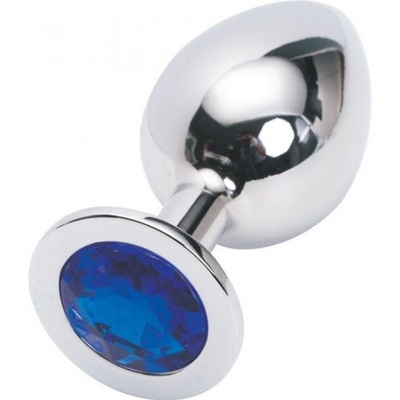 Пробка 4sexdream серебро со вставкой синий страз S 47018-MM (серебристый) 