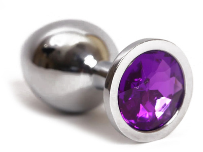 Пробка 4sexdream серебряная с фиолетовым кристаллом S 2,8 х 7,6 47020-MM (серебристый) 