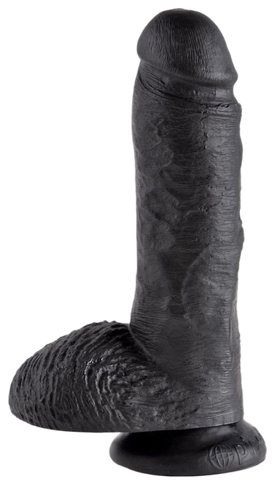 Чёрный фаллоимитатор 8 Cock with Balls 21,3 см PipeDream (черный) 