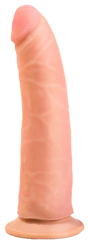 Фаллоимитатор из неоскин на присоске 18 см LoveToy (розовый; бежевый) 