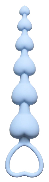 Голубая анальная цепочка Heart s Beads Blue 18 см Lola Toys (голубой) 