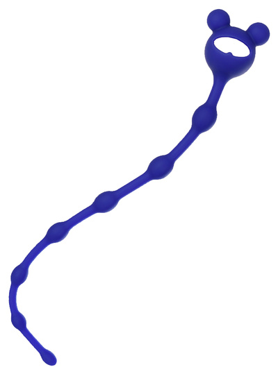 Синяя силиконовая анальная цепочка Froggy 27,4 см TOYFA (синий) 