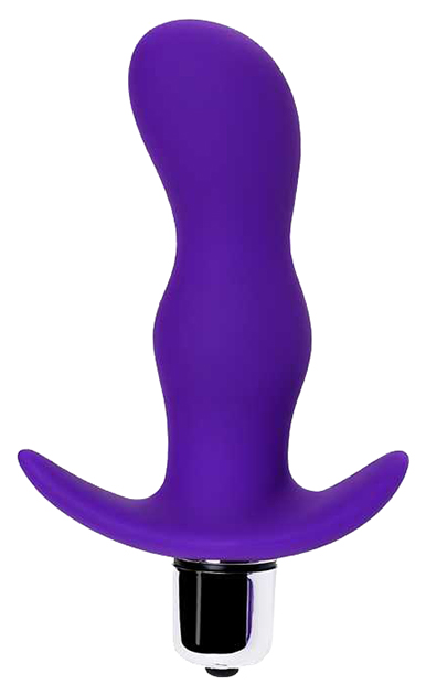 Фиолетовая изогнутая анальная вибропробка 11,2 см A-toys (фиолетовый) 