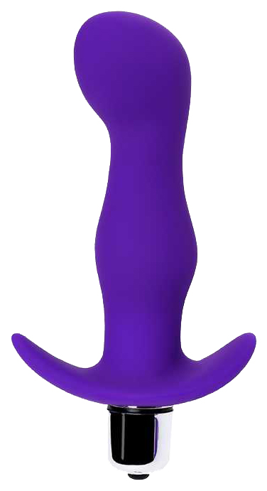 Фиолетовая изогнутая анальная вибропробка 14 см A-toys (фиолетовый) 
