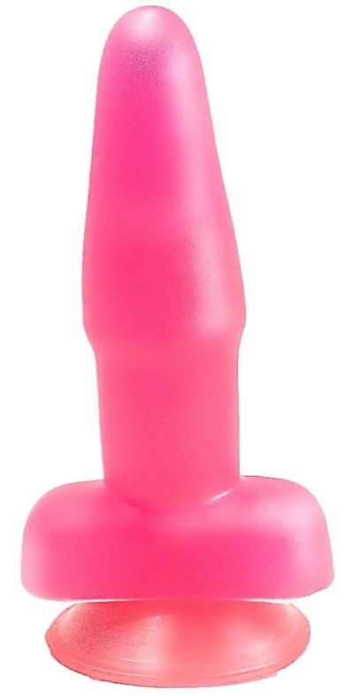 Розовый гелевый анальный стимулятор на присоске 12,5 см LoveToy 