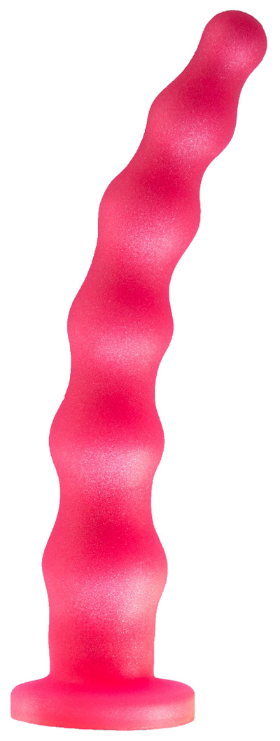 Розовый удлинённый анальный стимулятор с шариками 22 см LoveToy 