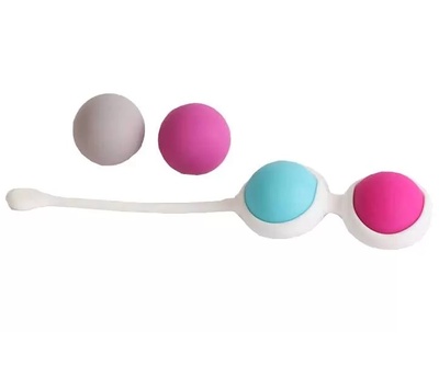 Набор для вумбилдинга: 4 вагинальных шариков разного веса White Label 47171-MM (голубой; розовый) 