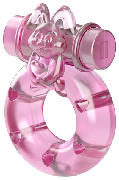 Розовое эрекционное кольцо с вибрацией Ring Baile (розовый) 