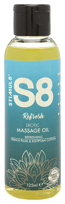 Массажное масло S8 Massage Oil Refresh с ароматом сливы и хлопка 125 мл. Stimul8 