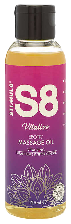 Массажное масло S8 Massage Oil Vitalize с ароматом лайма и имбиря 50 мл. Stimul8 