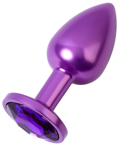 Анальный страз Metal by TOYFA металл фиолетовый с кристалом аметист 82 см O34 см 85 г. 
