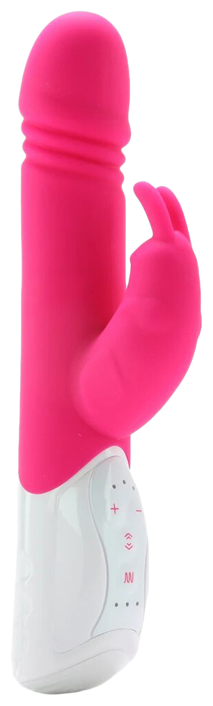 Кролик-вибратор Rabbit Essentials с толкающей головкой розовый (белый; розовый) 