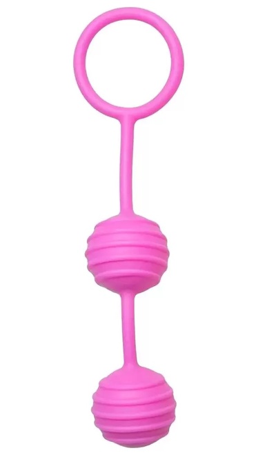 Розовые вагинальные шарики с ребрышками EDC Wholesale Pleasure Balls (розовый) 
