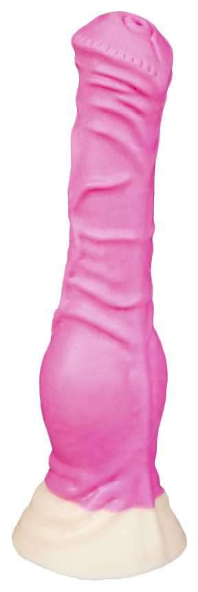 Розовый фаллоимитатор Пони small 20,5 см Erasexa zoo124 (розовый; белый) 