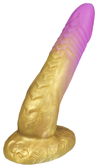 Золотистый фаллоимитатор Феникс mini 18,5 см Erasexa zoo85 (золотистый; розовый) 