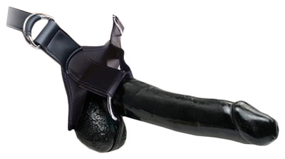 Полый страпон унисекс черного цвета 25 см Pipedream (черный) 