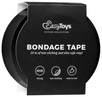 Черная лента для бондажа Easytoys Bondage Tape 20 м. EDC Wholesale ET245BLK (черный) 