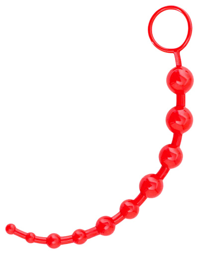 Анальная цепочка Black & Red by TOYFA водонепроницаемая ПВХ красная 31 см,3 см (красный) 