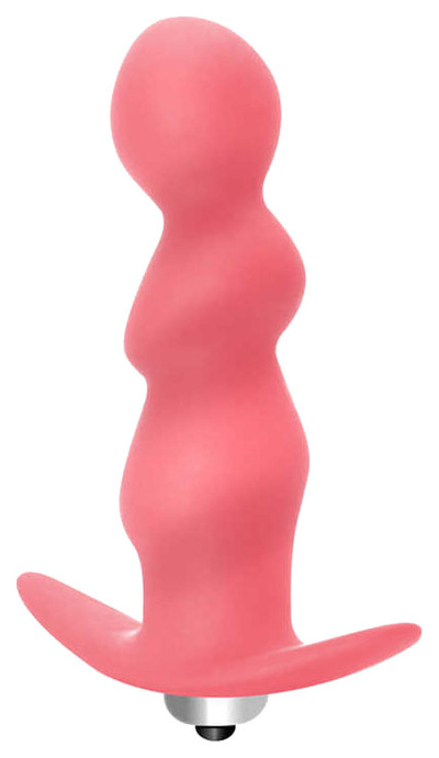 Розовая анальная пробка с вибрацией Spiral Anal Plug 12 см Lola Toys (розовый) 