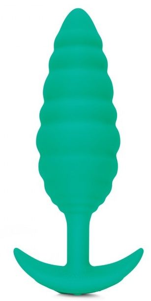 Зеленый ребристый анальный виброплаг Twist 13,5 см b-Vibe 