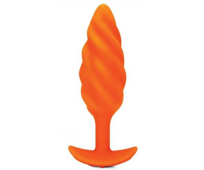 Оранжевый спиральный анальный виброплаг Swirl 13,5 см b-Vibe 