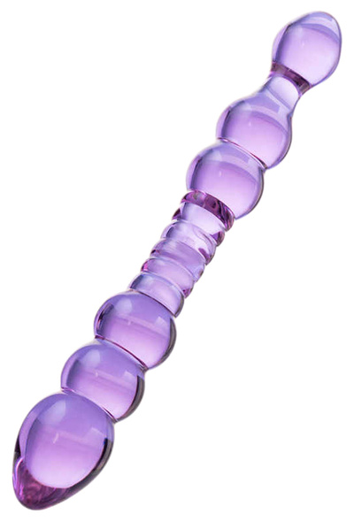 Двусторонний стеклянный фаллос-ёлочка 20,5 см 6614 Sexus (фиолетовый) 