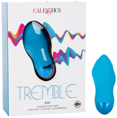 Голубой мини-вибратор Tremble Kiss 12 см California Exotic Novelties 