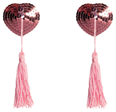 Розовые пэстисы-сердечки Gipsy с кисточками Lola Lingerie (розовый) 