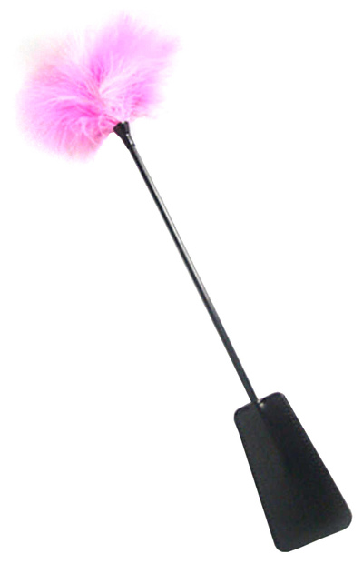 KISSEXPO Стек-тиклер черный с бело-розовым пером (белый; розовый; черный) 