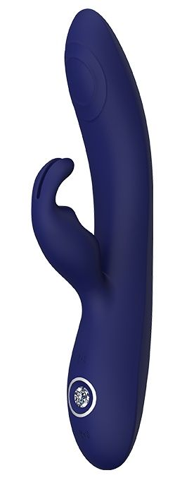 Синий вибромассажер-кролик THEMIS 22 см Dream Toys 