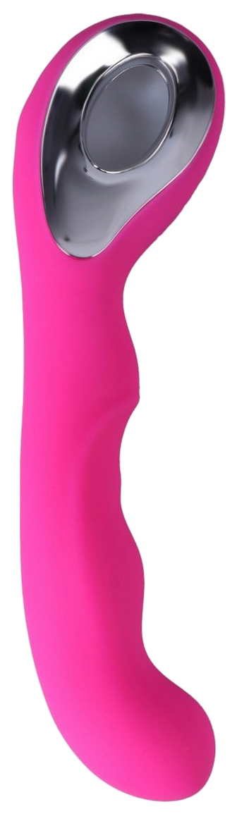 Ярко-розовый ребристый вибромассажер точки G 20 см 189343 Джага Джага 