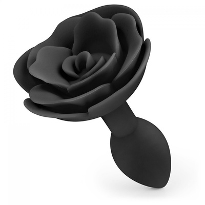 Черная гладкая анальная втулка-роза Bior toys 236089 (черный) 