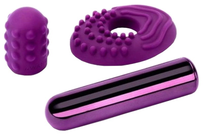 Вибропулька с 2 нежными насадками Le Wand Bullet фиолетовая (фиолетовый) 