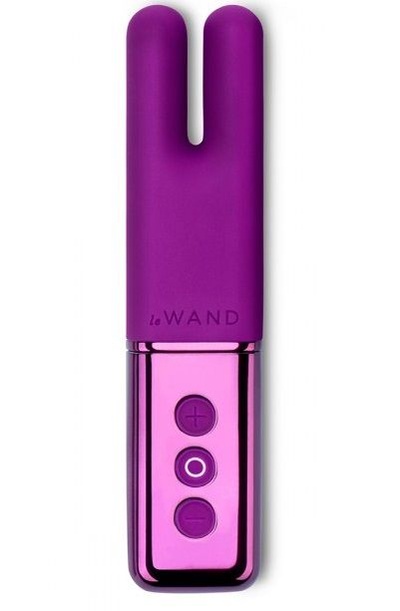 Двухмоторный мини-вибратор Le Wand Deux фиолетовый 11,6 см 