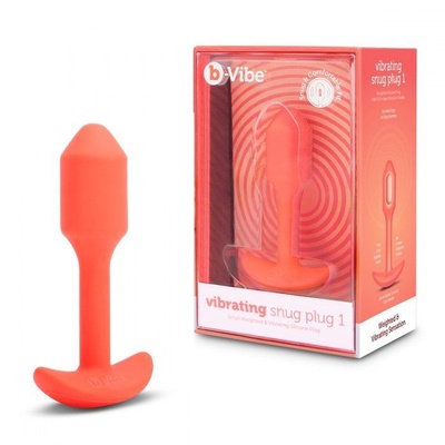 Вибропробка для ношения b-Vibe Snug Plug 1 оранжевая 10 см (оранжевый) 